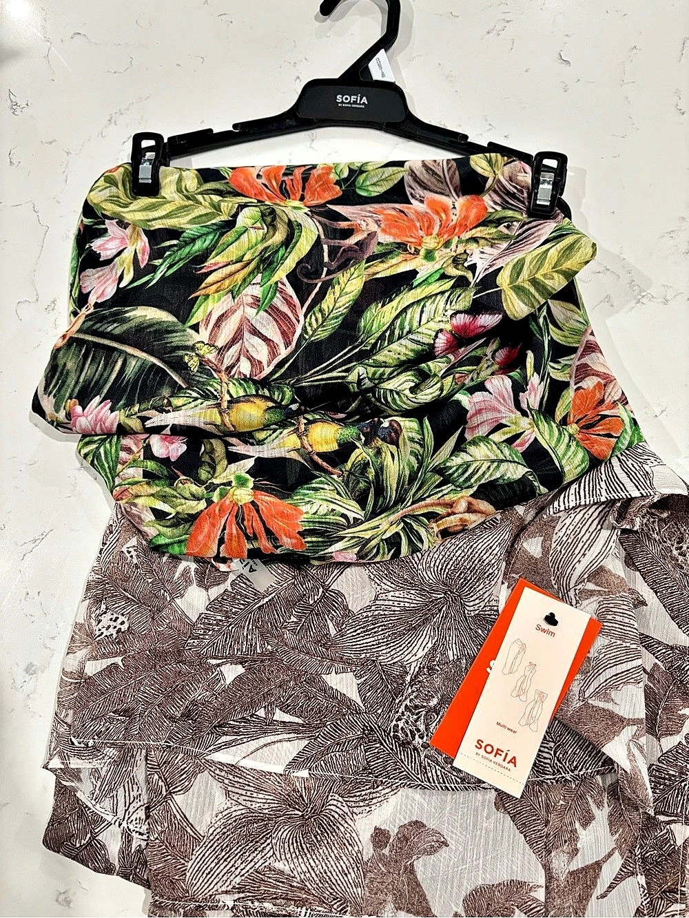 Bundle of 2 Sofía by Sofía Vergara Swim Multi Wear Multi-Wear Floral One-Piece S